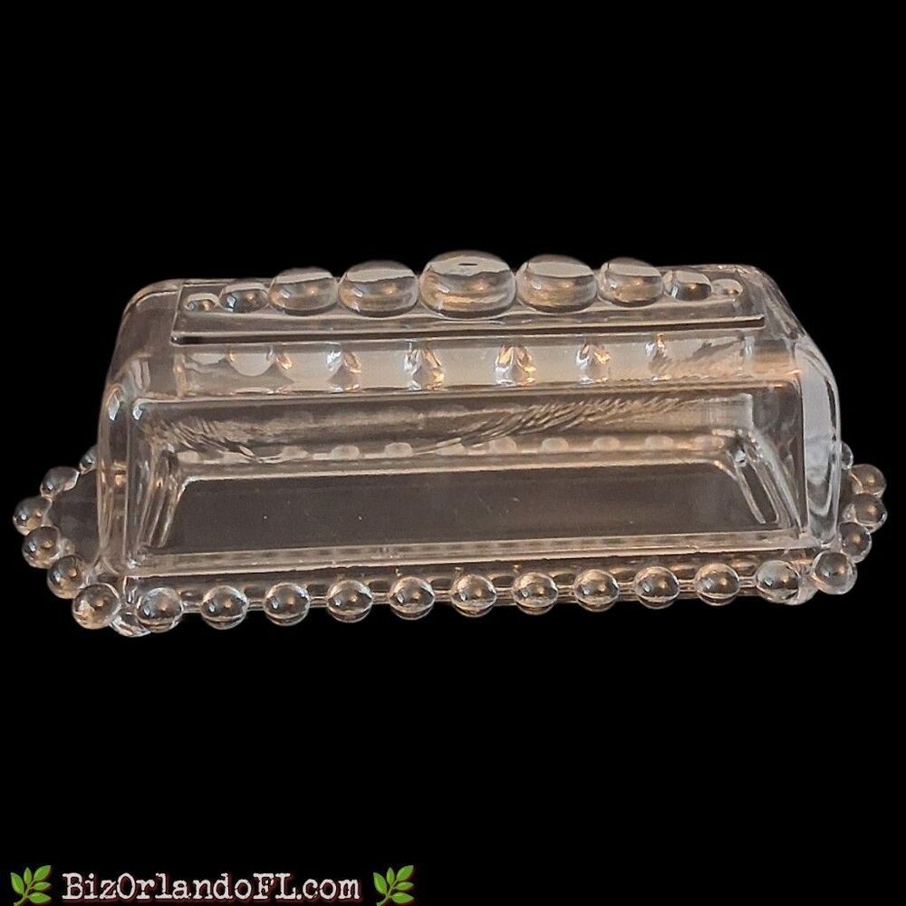 VINTAGE: Imperial Glass Candlewick Clear Covered Butter Dish 1/4 Pound Stick
